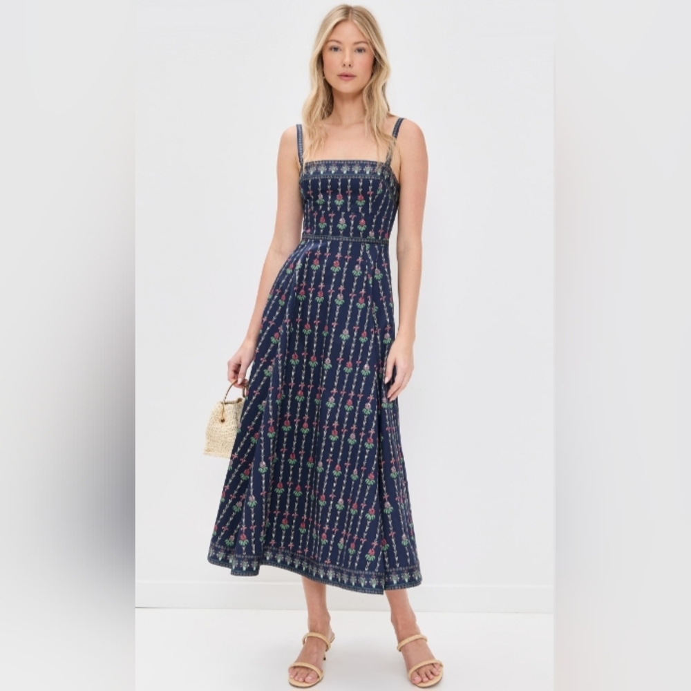 Hill House Navy Floral Midi Dress